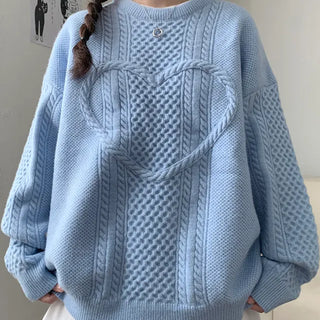 [UNISEX] Baggy Jeans Heart Round Knit