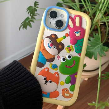 Birthday Animal Friends 3D Silicone iPhone Case