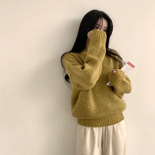 Cozy Heather Round Long Sleeve Knit