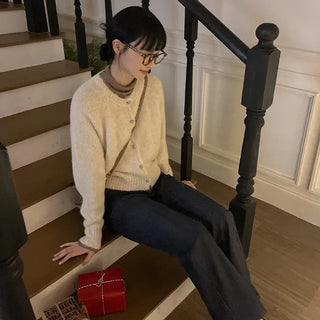 Candy Round Mohair Alpaca Cardigan