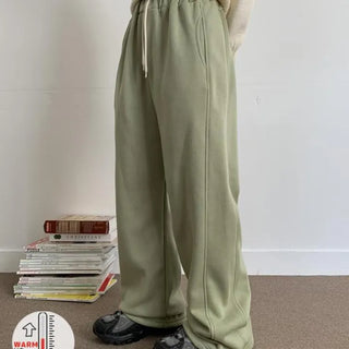 (Fleece-lined) Cream Wide Pants