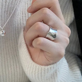Wide Bold Wavy Shape Ring