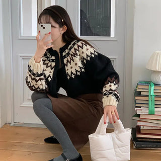 Snowflake Nornic Knit Christmas Knit Cardigan Set