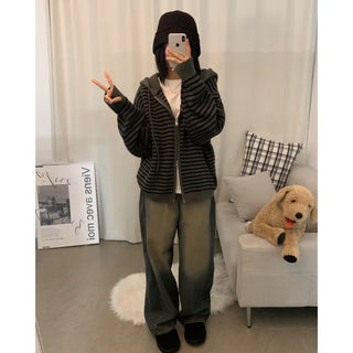 [Unisex] Tokyo Striped Warmer Zip-Up (3 colors)