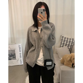[Select Size!] Niju Collared Knit Cardigan (5 colors)