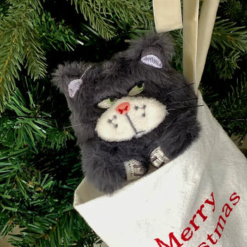 Nehru black cat furry doll AirPods case