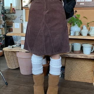 [OOTJ] Katsumi Corduroy Midi Skirt