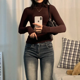 [Slim Fit] See-through Daily Inner Turtleneck T-shirt (4 colors)
