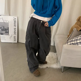 [Select Size!] Street Pigment Loose Fit Unisex Cargo Long Pants (5 colors)