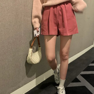 Marker Corduroy Pintuck Elastic Waist Shorts Winter Shorts