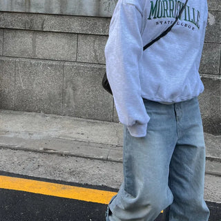 Unisex fleece-lined embroidered sweatshirt