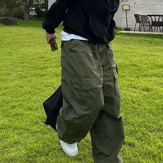 Button balloon wide cargo pants