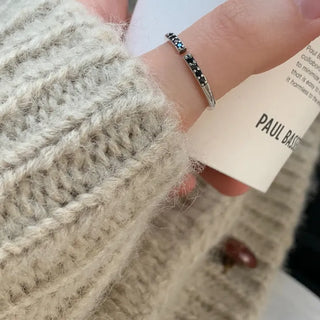 Black Cubic Open Ring