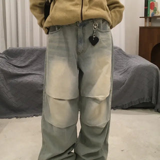 Two-Pin Tuck Light Wash Jeans