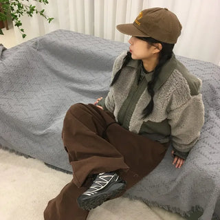 Two-pocket fur padded jacket