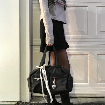 Zipper Square Shoulder Bag (2 colors)