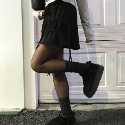 Strap Shirred Skirt (2 colors)
