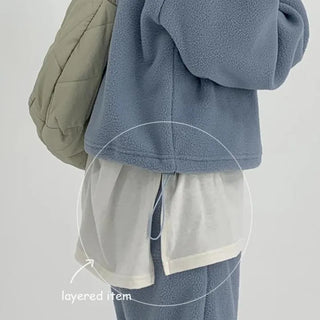 River fleece slit tee