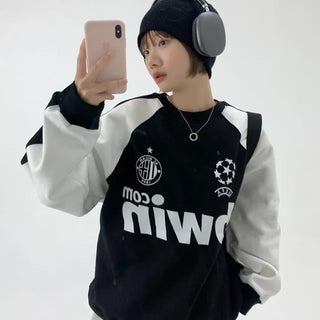 Creasing fleece sweatshirt