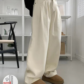 Melt Pintuck Brushed Wide Cotton Pants