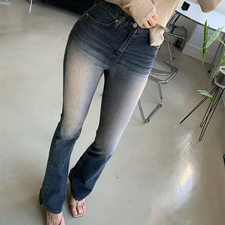 Foundation beige spandex bootcut denim