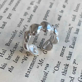 Bold Chubby Heart Pattern Open Ring