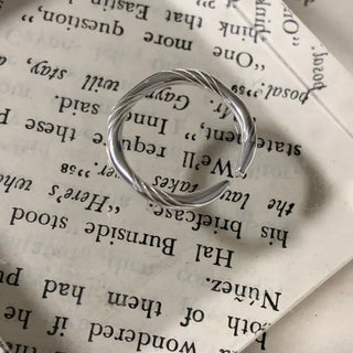 Textured Line Layered Open Ring
