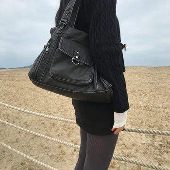 Vintage pocket cross shoulder bag