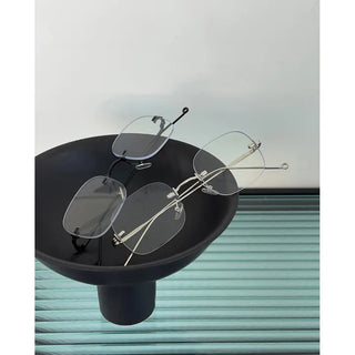 rimless glasses