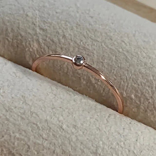 Rose Gold Tiny Cubic Layered Ring