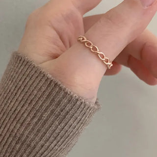 Rose Gold Twisted Layered Open Ring