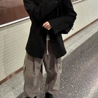 Oversized suede blazer