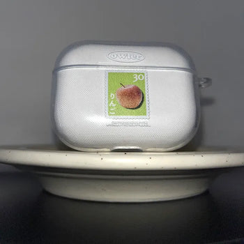 Japanese Apple Stamp Transparent Jelly AirPods Case
