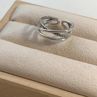 Oil Painting Cross-Layered Open Ring