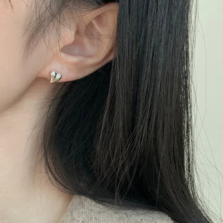 Unique Rough Heart Design Earrings