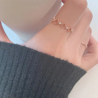 Clover Cubic Pattern Layered Ring