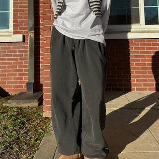 Brushed pigment wide two-way pants