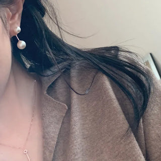 Swarovski Pearl Drop Two-way Earrings Rose Gold