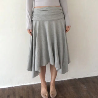 Shirred Full Midi Skirt