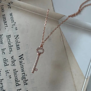 Rose Gold Mini Cubic Key Necklace