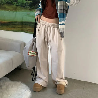 [Two-way ver./Fleece-lined] Sugar Oversized Long Wide Training Elastic Pants (4 colors)