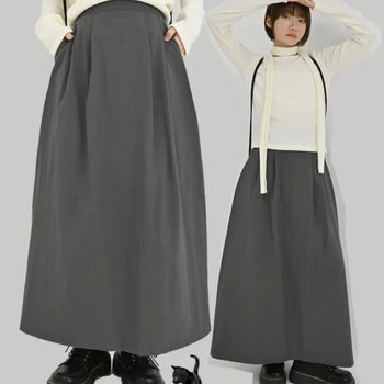 Genede pintuck long skirt