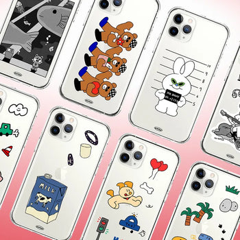 In-house Made Transparent Jelly iPhone Cases Special Offer: Emotional Doodle Drawing Collection