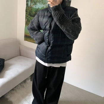 [Unisex] Fuzzy Check Padded Vest