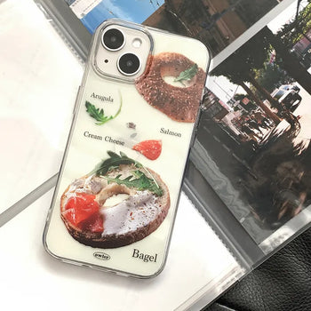 Bagel Sandwich Realistic Photo Transparent iPhone Case