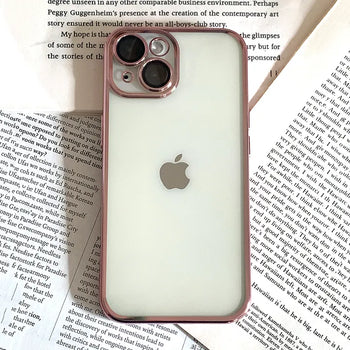 Bold Pink Border Transparent Color Block Jelly iPhone Case