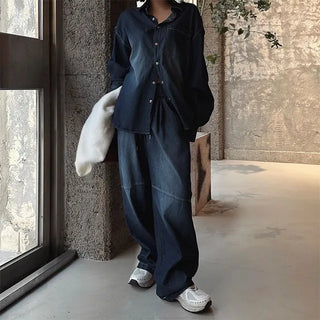 Stones Washed Cut Denim Pants