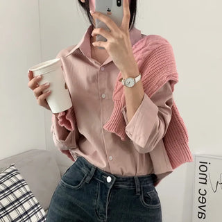 [Feature/8col] Daily Spring Cotton Semi-Crop Shirt