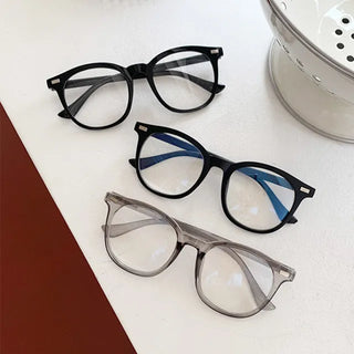 Round Horn-rimmed Glasses Transparent Black Geek Chic Nerd Look Fashion Couple Oversized Glasses Frames