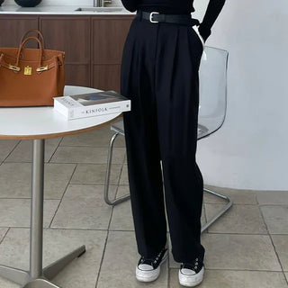 Pintuck Semi-Wide Slacks